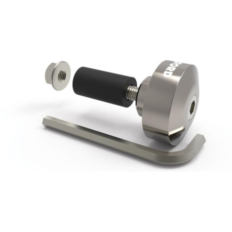 Závaží řídítek Bar Ends 1 s redukcí pro vnitřní průměr 13 a 18 mm (vnější 22 a 28,6 mm), OXFORD (stříbrné, pár)