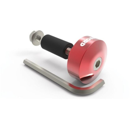 Závaží řídítek Bar Ends 1 s redukcí pro vnitřní průměr 13 a 18 mm (vnější 22 a 28,6 mm), OXFORD (červený elox, pár)