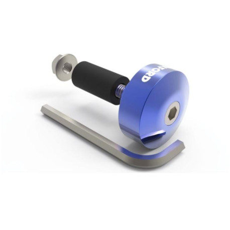 Závaží řídítek Bar Ends 1 s redukcí pro vnitřní průměr 13 a 18 mm (vnější 22 a 28,6 mm), OXFORD (modrý elox, pár)