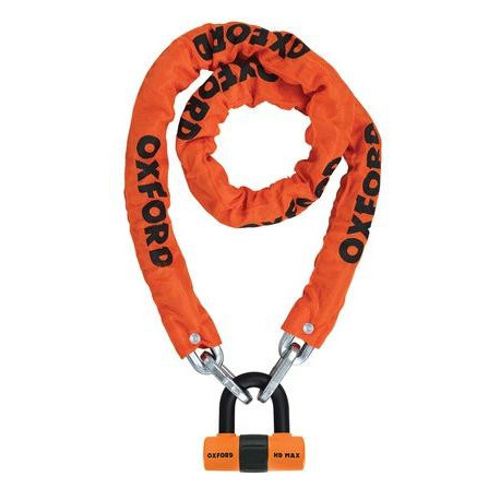 řetězový zámek na motocykl Heavy Duty, OXFORD (oranžový plášť, délka 1,5 m)