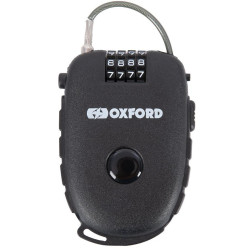 Svinovací lankový zámek RETRACTABLE COMBINATION LOCK, OXFORD (délka 0,75 m, tl. 2,4 mm, černý)