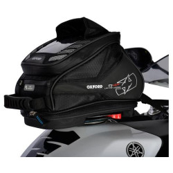 Tankbag na motocykl Q4R QR, OXFORD (černý, s rychloupínacím systémem na víčka nádrže, objem 4 l)