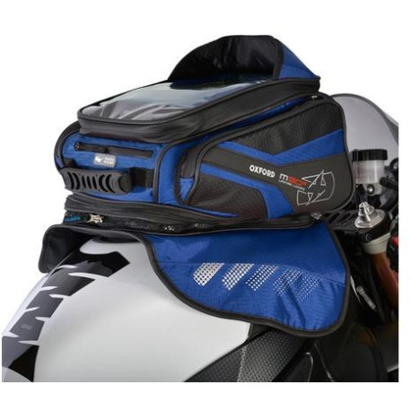 Tankbag na motocykl M30R, OXFORD (černý/modrý, s magnetickou základnou, objem 30 l)