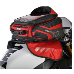 Tankbag na motocykl M30R, OXFORD (černý/červený, s magnetickou základnou, objem 30 l)