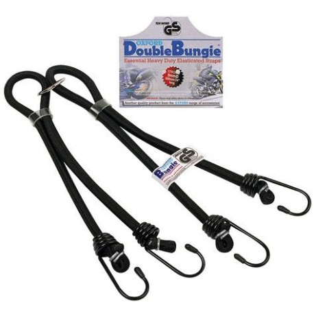 Gumicuk Double Bungee délka/šířka popruhu 600/9 mm, OXFORD (hák/hák, dvojpopruh spojený očkem)