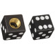čepičky ventilků Lucky Dice, OXFORD (černé, pár)