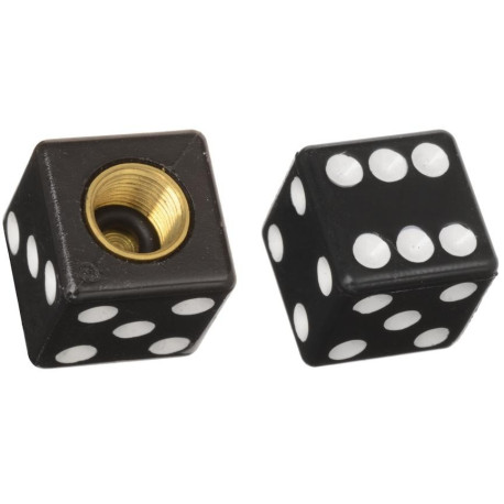 čepičky ventilků Lucky Dice, OXFORD (černé, pár)