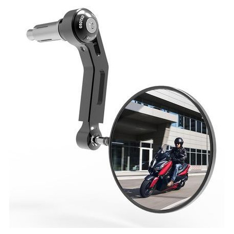 Zpětné zrcátko univerzální do konců řidítek Premium ALU, OXFORD (černé, průměr zrcátka 94 mm) aplikace P
