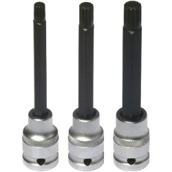 Sada dvanáctihraných (M8,M10,M12) prodloužených hlavic pro 1/2" ráčnu, BIKESERVICE