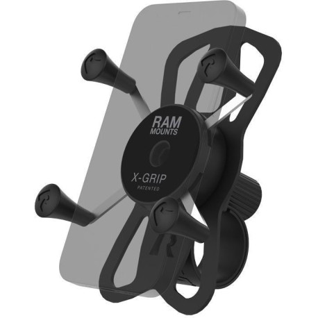 Kompletní sestava držáku pro malé telefony X-Grip se "Tough-Strap" stahovacím upínaním na řidítka, RAM Mounts