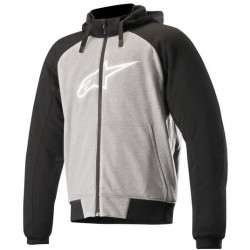 Bunda CHROME SPORT HOODIE, ALPINESTARS (žíhaná světle šedá/černá) 2023