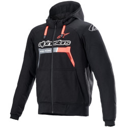 Bunda CHROME IGNITION HOODIE, ALPINESTARS (černá/červená fluo/šedá/bílá) 2023