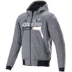Bunda CHROME IGNITION HOODIE, ALPINESTARS (šedá/bílá/černá/červená) 2023