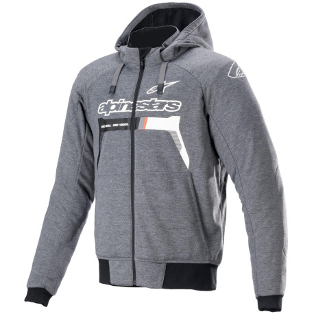 Bunda CHROME IGNITION HOODIE, ALPINESTARS (šedá/bílá/černá/červená) 2023