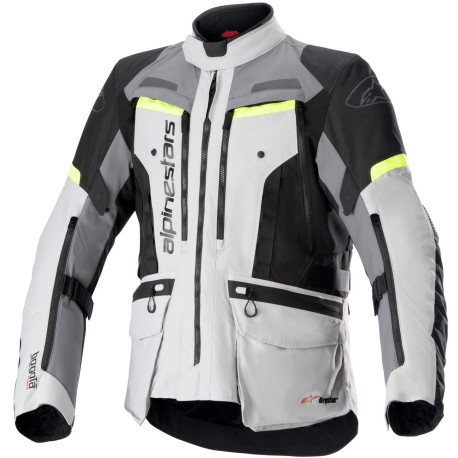 Bunda BOGOTA PRO DRYSTAR, ALPINESTARS (šedá/tmavě šedá/černá/žlutá fluo) 2023