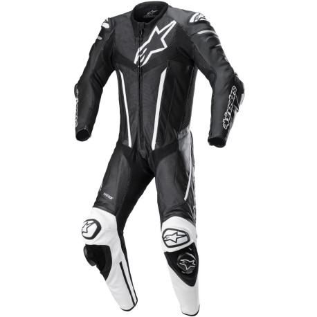 Jednodílná kombinéza FUSION, TECH-AIR kompatibilní, ALPINESTARS (černá/bílá) 2023