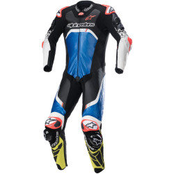 Jednodílná kombinéza GP TECH 4, TECH-AIR kompatibilní, ALPINESTARS (modrá/žlutá fluo/červená fluo/černá/bílá)