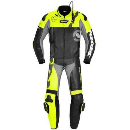 Dvoudílná kombinéza DP-PROGRESIVE TOURING, SPIDI (černá/žlutá fluo/bílá/šedá)