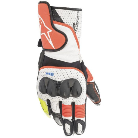 Rukavice SP-2, ALPINESTARS (bílá/červená fluo/černá) 2023