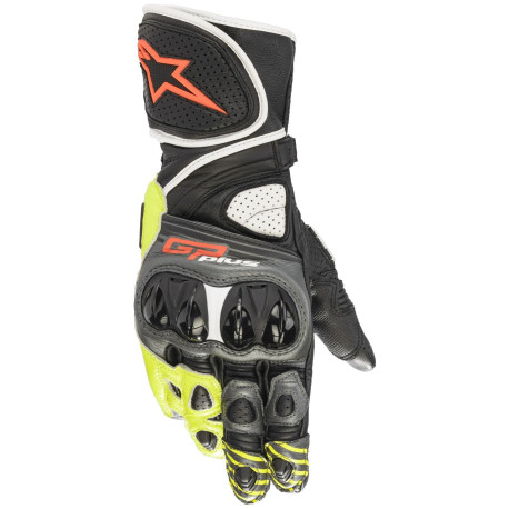Rukavice GP PLUS R 2, ALPINESTARS (šedá/černá/žlutá fluo/červená fluo/bílá) 2023