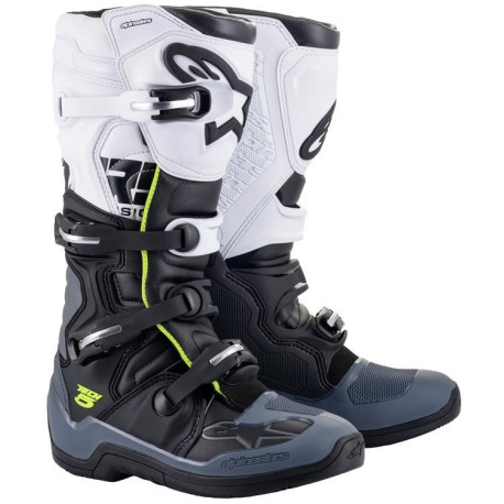 Boty TECH 5, ALPINESTARS (černá/šedá/bílá/žlutá fluo) 2023