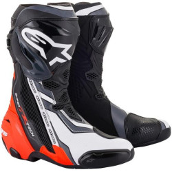 Boty SUPERTECH R, ALPINESTARS (černá/červená fluo/bílá/šedá) 2023