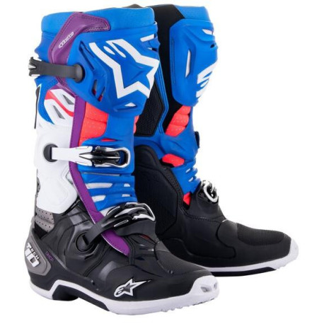 Boty TECH 10 SUPERVENTED, ALPINESTARS, perforované (modrá/fialová/růžová/bílá/šedá/černá) 2023