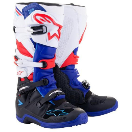 Boty TECH 7, ALPINESTARS (černá/tmavě modrá/červená/bílá) 2023