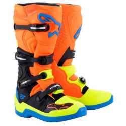 Boty TECH 5, ALPINESTARS (oranžová fluo/žlutá fluo/modrá/černá) 2023