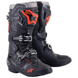 Boty TECH 10, ALPINESTARS (černá/červená fluo/šedá)