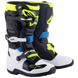 Boty TECH 7 S, ALPINESTARS, dětské (černá/bílá/žlutá fluo/modrá) 2026