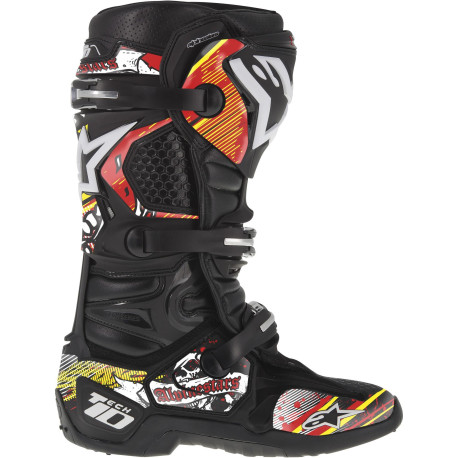 Sada polepů pro boty TECH 10 model 2014 až 2018, ALPINESTARS (červená/bílá/žlutá)