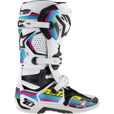Sada polepů pro boty TECH 10 model 2014 až 2018, ALPINESTARS (černá/světle modrá/fialová/zelená)