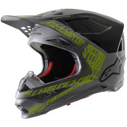 Přilba SUPERTECH S-M8 TRIPLE, ALPINESTARS (šedá/žlutá fluo/černá)