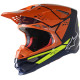 Přilba SUPERTECH S-M8 FACTORY, ALPINESTARS (tmavá modrá/oranžová/žlutá fluo lesklá) 2023