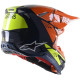 Přilba SUPERTECH S-M8 FACTORY, ALPINESTARS (tmavá modrá/oranžová/žlutá fluo lesklá) 2023