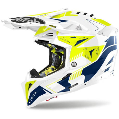 Přilba AVIATOR 3.0 Spin, AIROH (žlutá/modrá) 2023