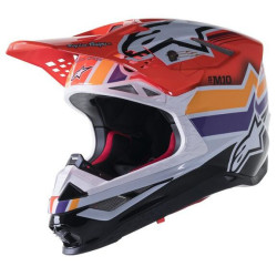 Přilba SUPERTECH S-M10 edice TROY LEE DESIGNS, ALPINESTARS (oranžová/žlutá/fialová/bílá/černá)