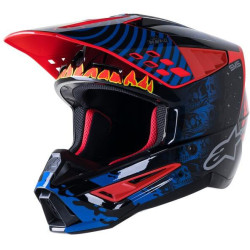 Přilba S-M5 SOLAR FLARE, ALPINESTARS (černá/modrá/červená fluo/žlutá fluo) 2023