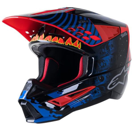 Přilba S-M5 SOLAR FLARE, ALPINESTARS (černá/modrá/červená fluo/žlutá fluo) 2023