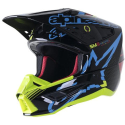 Přilba S-M5 ACTION, ALPINESTARS (žlutá fluo/černá/modrá/tmavě červená) 2023