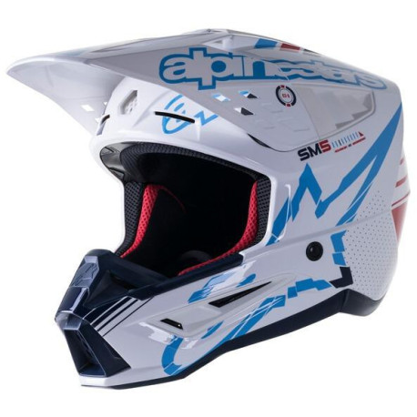 Přilba S-M5 ACTION, ALPINESTARS (bílá/modrá/tmavě červená/černá) 2023