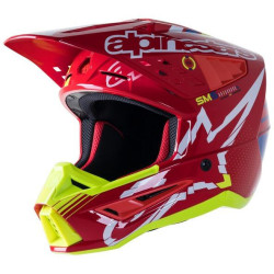 Přilba S-M5 ACTION, ALPINESTARS (červená/žlutá fluo/bílá/modrá)
