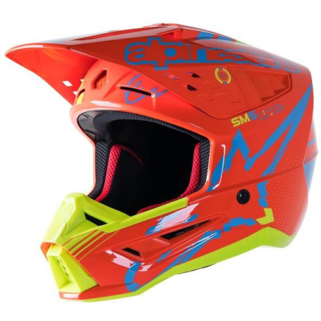 Přilba S-M5 ACTION, ALPINESTARS (oranžová/žlutá fluo/světle modrá) 2023