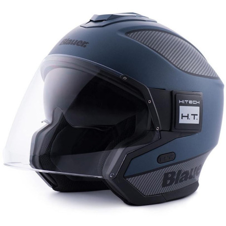 Přilba SOLO, BLAUER (modrá matná, carbon, stříbrná)