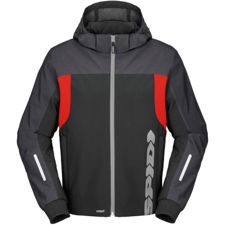 Bunda HOODIE H2OUT 2023, SPIDI (černá/antracit/červená)