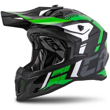 Přilba Cross Pro 2 Contra, CASSIDA (zelená perleť/černá/šedá/bílá) 2023