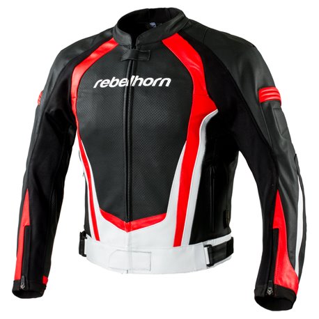 Moto bunda Rebelhorn Piston II černá/bílá/červená - VÝPRODEJ