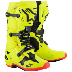 Boty TECH 10, ALPINESTARS (žlutá fluo/černá/červená fluo) 2024