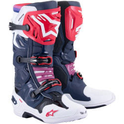 Boty TECH 10 SUPERVENTED, ALPINESTARS, perforované (tmavě modrá/bílá/červená/fialová) 2024